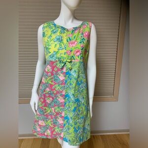 Lilly Pulitzer Size 10 Women’s Dress Cotton Lined  Pockets Multicolor, Like New